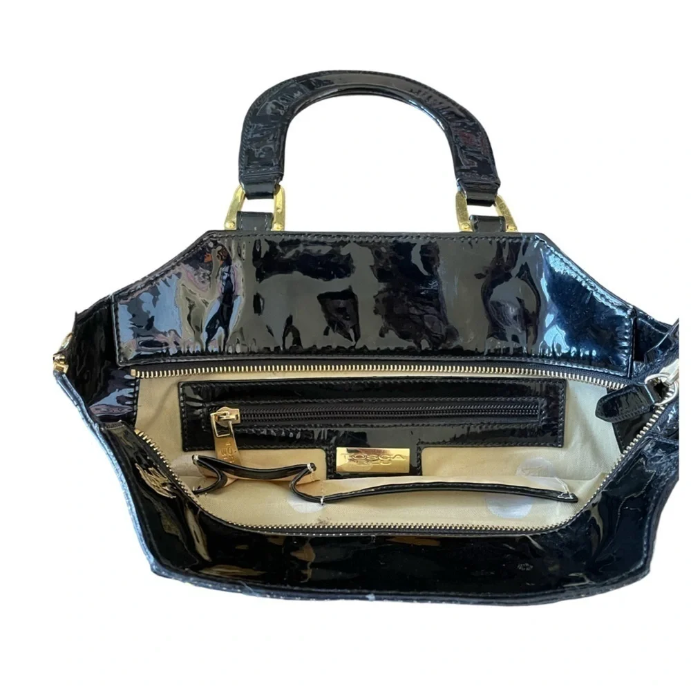 TOSCA BLU Italian Leather Black Shoulder Bag Purse